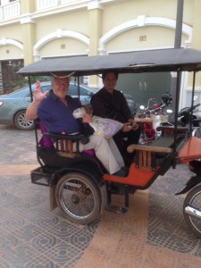 Bobby & Peter arrive at Church of God Siem Reap Sunday morning